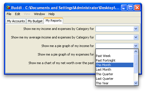 Making a report for a given time range